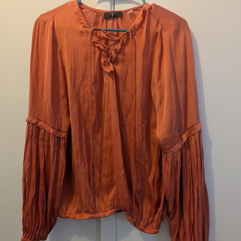 Tahari Tie-Neck Air Flow Blouse